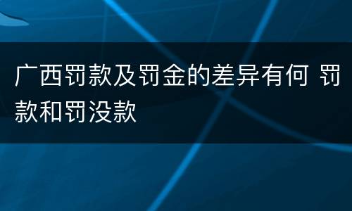 广西罚款及罚金的差异有何 罚款和罚没款