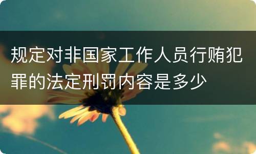规定对非国家工作人员行贿犯罪的法定刑罚内容是多少