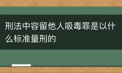 刑法中容留他人吸毒罪是以什么标准量刑的