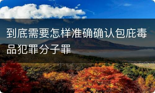 到底需要怎样准确确认包庇毒品犯罪分子罪
