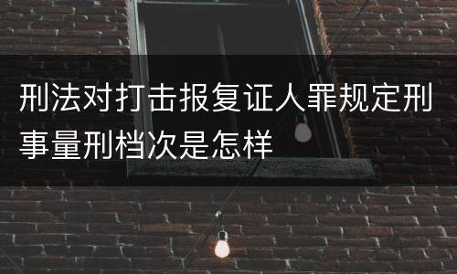 刑法对打击报复证人罪规定刑事量刑档次是怎样