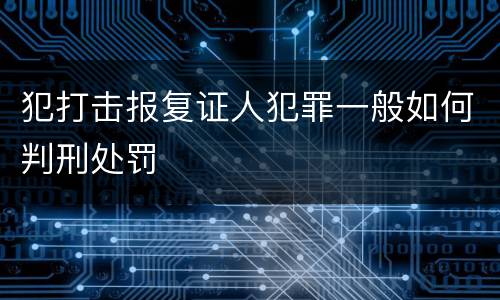 犯打击报复证人犯罪一般如何判刑处罚