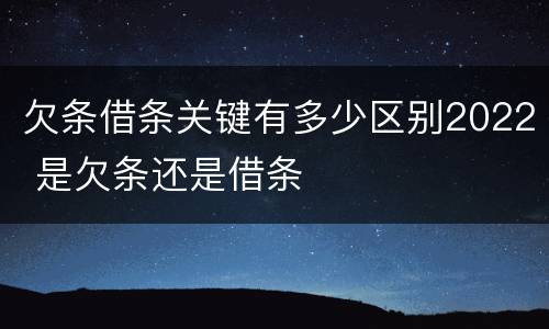 欠条借条关键有多少区别2022 是欠条还是借条