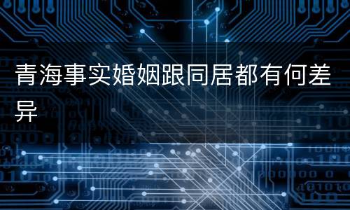 青海事实婚姻跟同居都有何差异