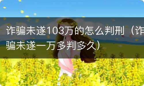诈骗未遂103万的怎么判刑（诈骗未遂一万多判多久）