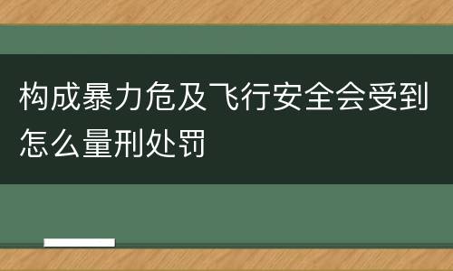 构成暴力危及飞行安全会受到怎么量刑处罚