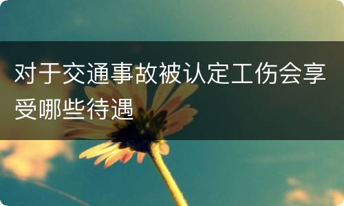 对于交通事故被认定工伤会享受哪些待遇