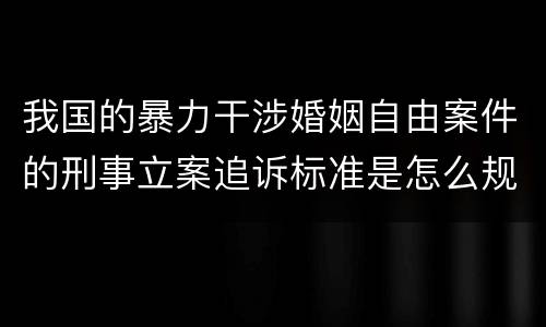 我国的暴力干涉婚姻自由案件的刑事立案追诉标准是怎么规定