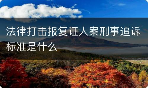 法律打击报复证人案刑事追诉标准是什么