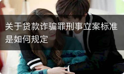 关于贷款诈骗罪刑事立案标准是如何规定