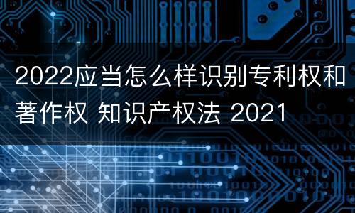 2022应当怎么样识别专利权和著作权 知识产权法 2021