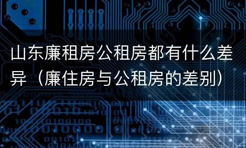 山东廉租房公租房都有什么差异（廉住房与公租房的差别）