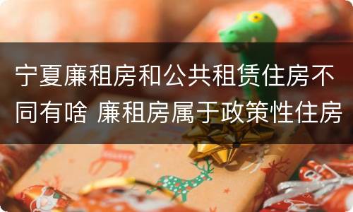宁夏廉租房和公共租赁住房不同有啥 廉租房属于政策性住房吗