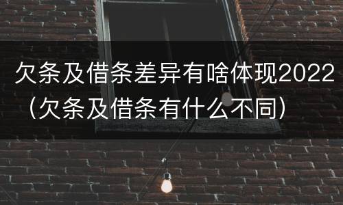 欠条及借条差异有啥体现2022（欠条及借条有什么不同）