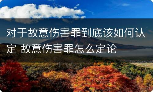 对于故意伤害罪到底该如何认定 故意伤害罪怎么定论