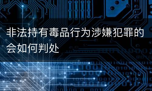 非法持有毒品行为涉嫌犯罪的会如何判处