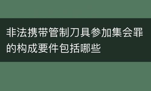 非法携带管制刀具参加集会罪的构成要件包括哪些
