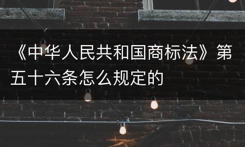 《中华人民共和国商标法》第五十六条怎么规定的