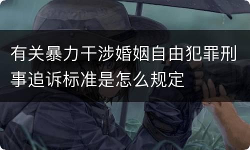 有关暴力干涉婚姻自由犯罪刑事追诉标准是怎么规定