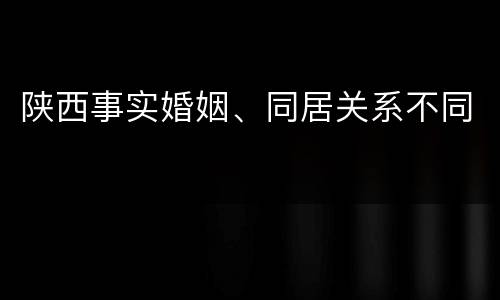 陕西事实婚姻、同居关系不同