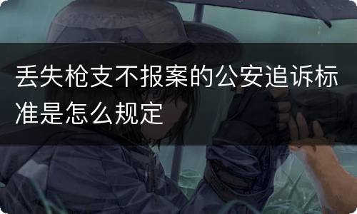 丢失枪支不报案的公安追诉标准是怎么规定