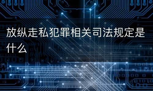 放纵走私犯罪相关司法规定是什么