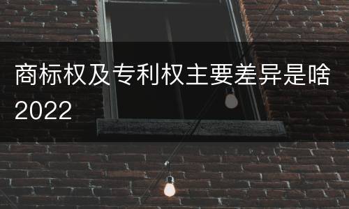 商标权及专利权主要差异是啥2022