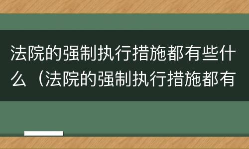 法院的强制执行措施都有些什么（法院的强制执行措施都有些什么内容）