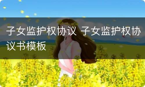 子女监护权协议 子女监护权协议书模板