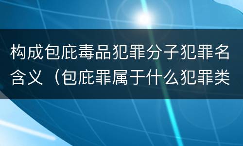 构成包庇毒品犯罪分子犯罪名含义（包庇罪属于什么犯罪类型）
