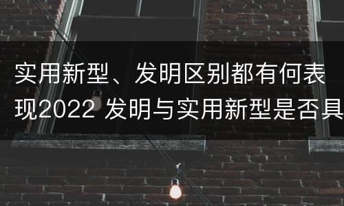 实用新型、发明区别都有何表现2022 发明与实用新型是否具有实用性