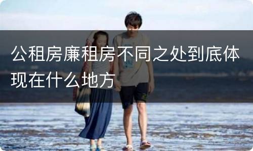 公租房廉租房不同之处到底体现在什么地方