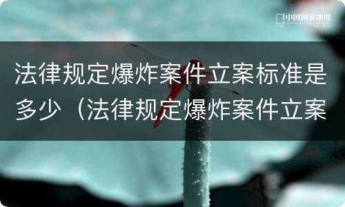 法律规定爆炸案件立案标准是多少（法律规定爆炸案件立案标准是多少条）