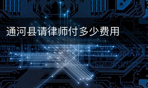 通河县请律师付多少费用