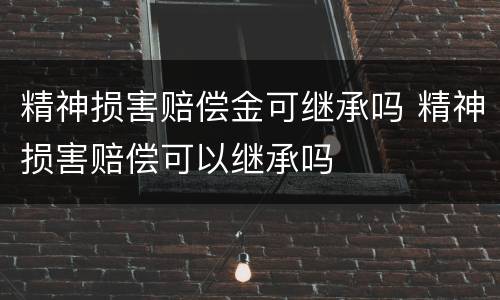 精神损害赔偿金可继承吗 精神损害赔偿可以继承吗
