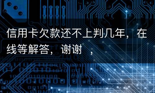 信用卡欠款还不上判几年，在线等解答，谢谢  ，