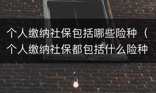 个人缴纳社保包括哪些险种（个人缴纳社保都包括什么险种）