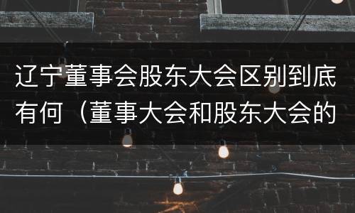 辽宁董事会股东大会区别到底有何（董事大会和股东大会的区别）
