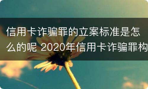 信用卡诈骗罪的立案标准是怎么的呢 2020年信用卡诈骗罪构成要件