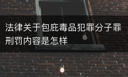 法律关于包庇毒品犯罪分子罪刑罚内容是怎样