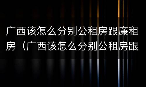 广西该怎么分别公租房跟廉租房（广西该怎么分别公租房跟廉租房呢）