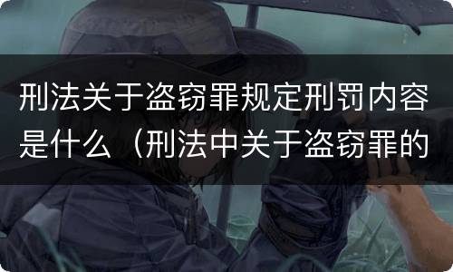 刑法关于盗窃罪规定刑罚内容是什么（刑法中关于盗窃罪的规定）