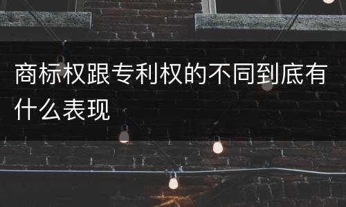 商标权跟专利权的不同到底有什么表现