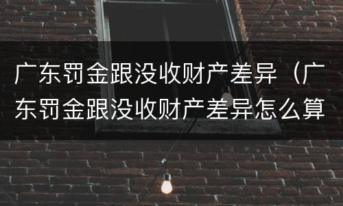 广东罚金跟没收财产差异（广东罚金跟没收财产差异怎么算）