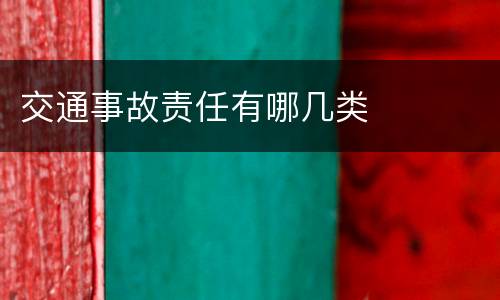 交通事故责任有哪几类