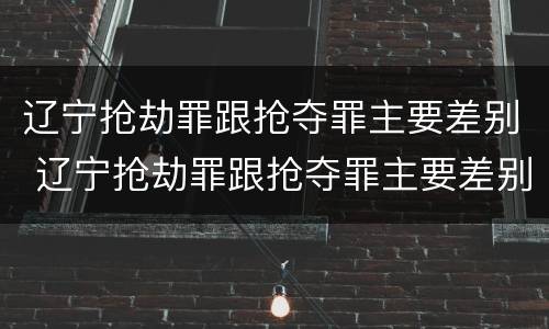 辽宁抢劫罪跟抢夺罪主要差别 辽宁抢劫罪跟抢夺罪主要差别在哪
