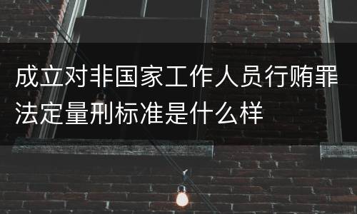 成立对非国家工作人员行贿罪法定量刑标准是什么样