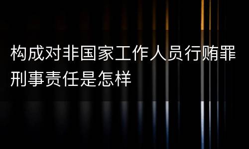 构成对非国家工作人员行贿罪刑事责任是怎样