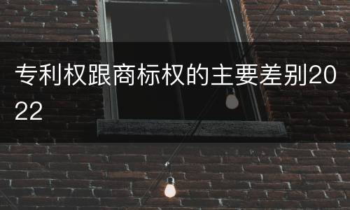 专利权跟商标权的主要差别2022