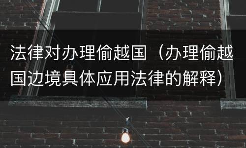 法律对办理偷越国（办理偷越国边境具体应用法律的解释）